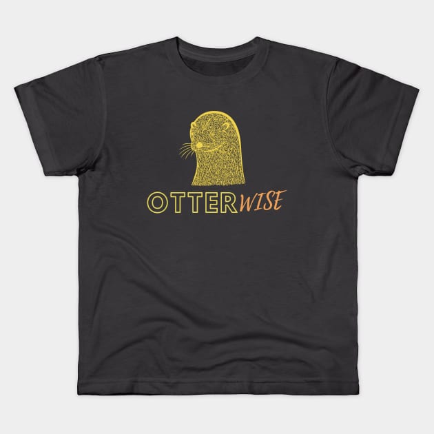 OtterWISE - yellow & orange Kids T-Shirt by Green Paladin